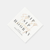 sipホレー白黒金ゴールドカップルのシャワー スタンダードカクテルナプキン (角)