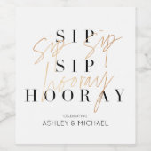 sipホレー白黒金ゴールド婚約シャワー ワインラベル (シングルラベル)