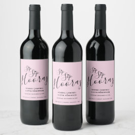Sipホレー結婚のピンクの黒ハートワインラベル ワインラベル