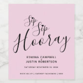 Sipホレー結婚のピンクの黒ハートワインラベル ワインラベル (シングルラベル)