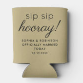 sipホレー結婚式の引き出物サンドベージュ色 缶クーラー (裏面)