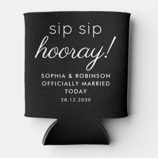 sipホレー結婚式の引き出物ブラックおもしろい 缶クーラー (正面)