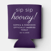 sipホレー結婚式の引き出物王室のパープルおもしろい 缶クーラー (裏面)