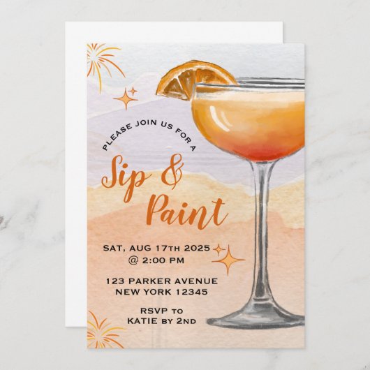 Sip絵を描招待状 招待状 (正面/裏面)