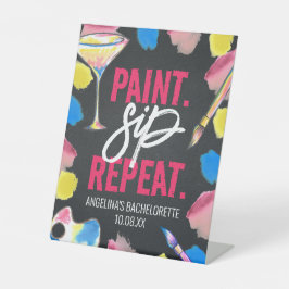 Sip絵を描 Chalkboardバチェロレッテ標識 台座サイン