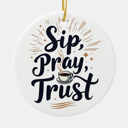Sip 祈 Trust CoffeeとJesus Lover セラミックオーナメント (正面)