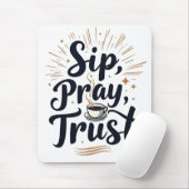 Sip 祈 Trust CoffeeとJesus Lover マウスパッド (マウス)