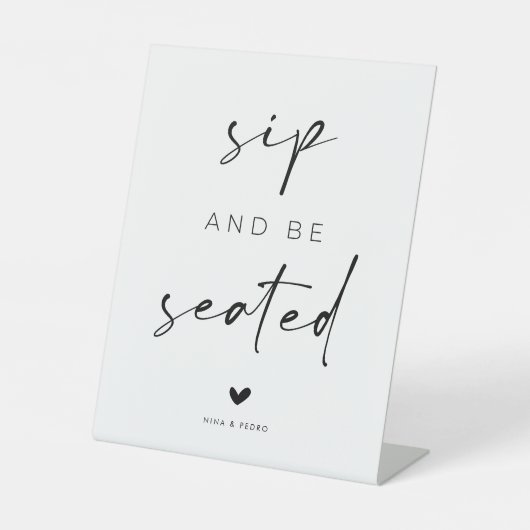 Sip and Be Seated ウェディング 台座サイン (正面)