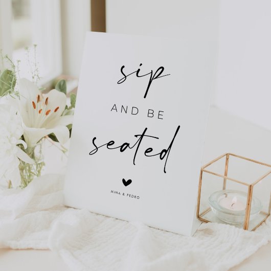 Sip and Be Seated Wedding 台座サイン