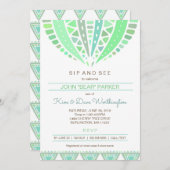 Sip and Seeベビーシャワー招待状、ボーイマンダラ 招待状 (正面/裏面)