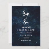 Sip+and+Seeベビーシャワー、星空のミニマリスト 招待状 (正面)