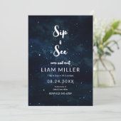 Sip+and+Seeベビーシャワー、星空のミニマリスト 招待状 (スタンド正面)