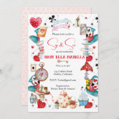 Sip and See Aliceティーパーティの招待状 招待状 (正面/裏面)