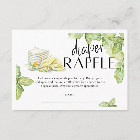 Sip and See Diaper Raffle Card ノートカード (正面)