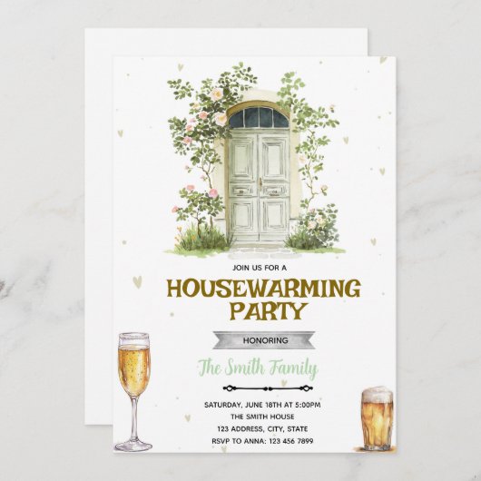 Sip and See Housewarming Invitation 招待状 (正面/裏面)