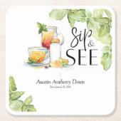 Sip and See Meet The Baby スクエアペーパーコースター (正面)