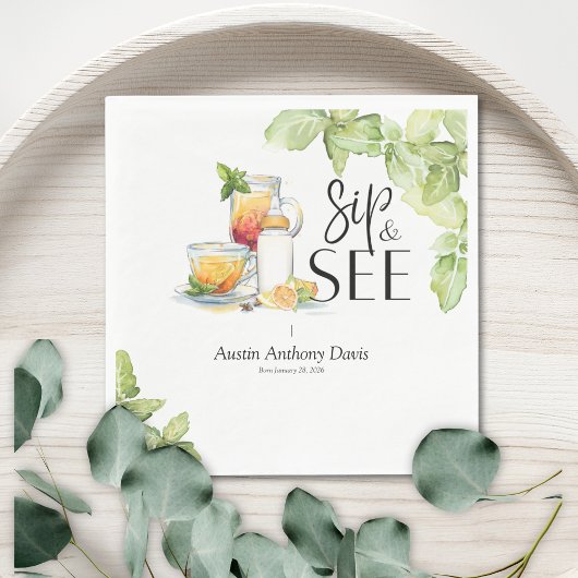 Sip and See Meet The Baby スタンダードランチョンナプキン