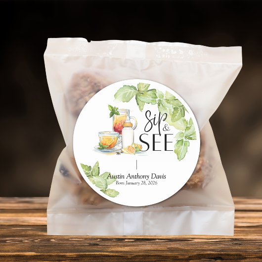 Sip and See Meet The Baby ラウンドシール