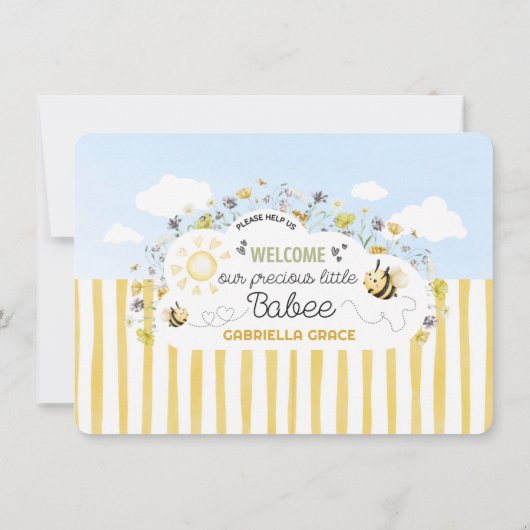 Sip and See Our Babee Birth Announcement Card (裏面)