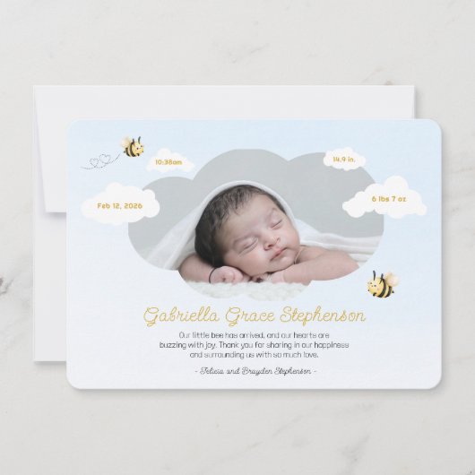 Sip and See Our Babee Birth Announcement Card (正面)
