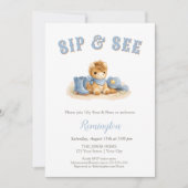 Sip and See Western Little Cowboy Baby Boy 招待状 (正面)