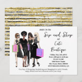 Sip and Shop New Boutique Opening 招待状 (正面/裏面)
