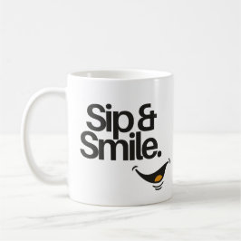 Sip and Smile | かわいいポジティブな言葉  コーヒーマグカップ