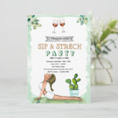 Sip and Stretch Wine and Yoga invitation 招待状 (スタンド正面)