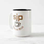 Sip Back And Relax Funny Coffee Mug Gift ツートーンマグカップ (正面左)