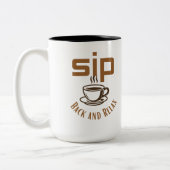 Sip Back And Relax Funny Coffee Mug Gift ツートーンマグカップ (左)
