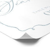 Sip & Be Zeat Bow Ribbonフローラモノグラム結婚ズ ポスター (角)