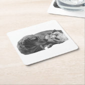 Sip Break with Pals スクエアペーパーコースター (アングル)