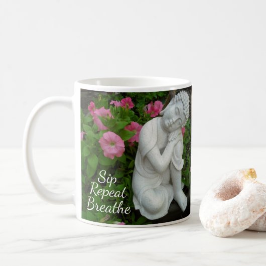 Sip Breathe Repeat Mug – Mindful Affirmation Cup コーヒーマグカップ (ドーナツ)