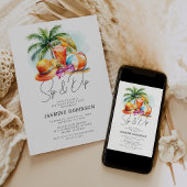 Sip & Dipアダルト誕生日プールパーティー 招待状