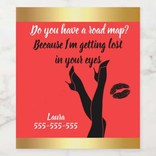 Sip & Flirt: Custom Wine Labels  ワインラベル (シングルラベル)