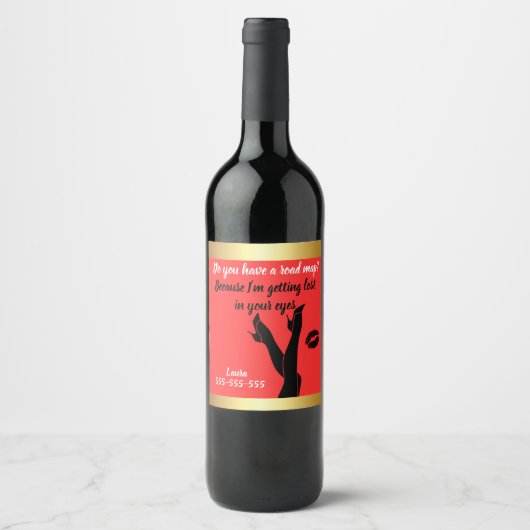 Sip & Flirt: Custom Wine Labels ワインラベル (正面)