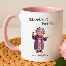 Sip Happens コーヒーマグ - おばあちゃんのピノクラブ マグカップ