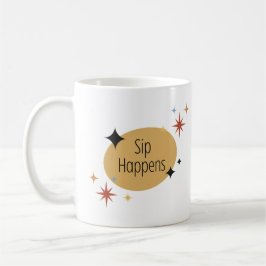Sip Happens – レトロ ミッドセンチュリーモダン マグカップ