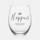 Sip Happens Divorce ステムなしワイングラス (正面)