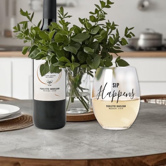 Sip Happens Divorce ステムなしワイングラス