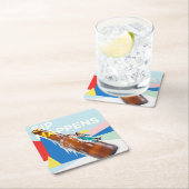 Sip Happens Fun Retro Coaster スクエアペーパーコースター (インサイチュ)