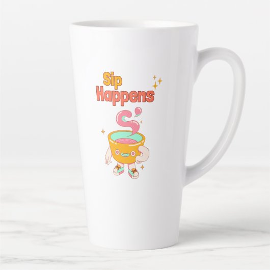 Sip Happens Humor Latte Mug カフェラテマグ (右)