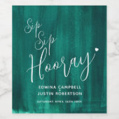 Sip Hoorayのエメ結婚ラルドグリーンワインラベル ワインラベル (シングルラベル)