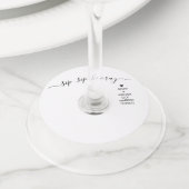 Sip Hoorayのワイ結婚ングラス名タグ ワイングラスタグ (クローズアップ)