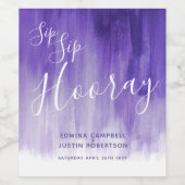 Sip Hoorayの紫の結婚ワインラベル ワインラベル (シングルラベル)
