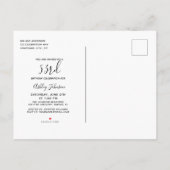 Sip Hoorayブラック&ホワイト誕生日はがき インビテーションポストカード (裏面)