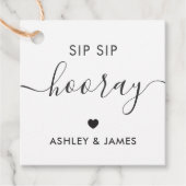 Sip Hoorayラベル、結婚のギフトラベル、Kraft フェイバータグ (正面)