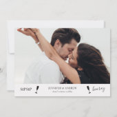 Sip Hooray我々は写真得日婚約した付を保存 案内状 (裏面)