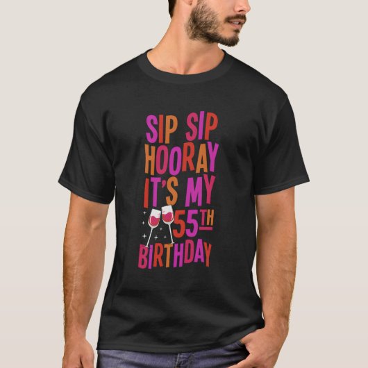 Sip Hooray私の55番目の赤ワインPy Tシャツ (正面)