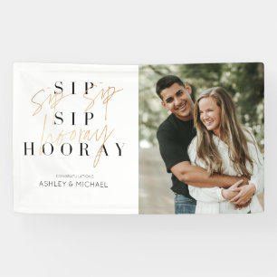 Sip Hooray金ゴールドスモダンクリプト婚約パーティ 横断幕